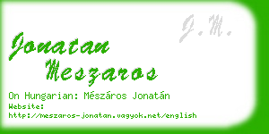 jonatan meszaros business card