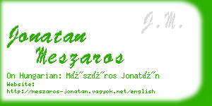 jonatan meszaros business card